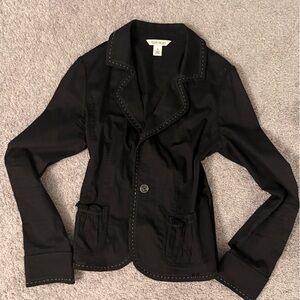 White House Black Market Black Blazer with Stitch Detail